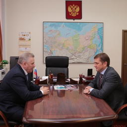 Губернатор Хабаровского края Вячеслав ШПОРТ и руководитель Росрыболовства Илья ШЕСТАКОВ. Фото пресс-службы ФАР