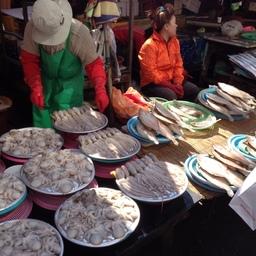 Рыбный рынок в Южной Корее